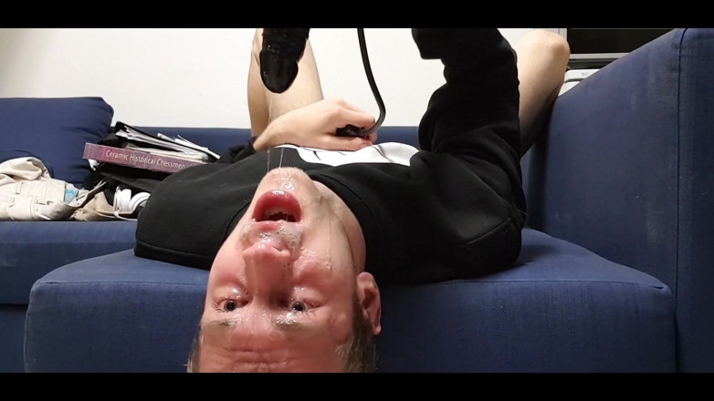 Puppy Davey: Fucking My Throat with This Dildo