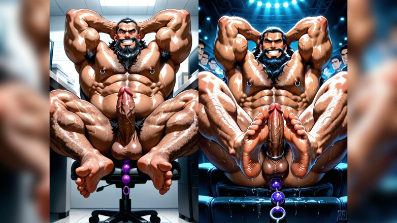 AI Blk: Bold Man Fuck with Dildo