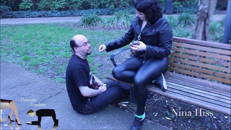 Domestic femdom: Community park ashtray