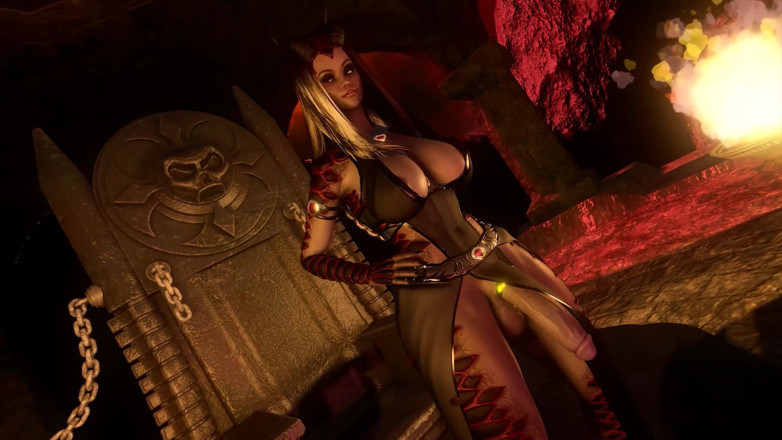 FutaPornoWorkshop: Sollo Succubus З Великим Членом Мастурбує