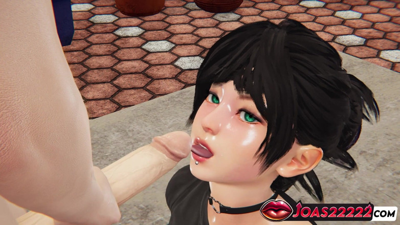 Joas22222: Goth yuko wet Animazione 3D - leccata di frenulum, grandi tette scopata...