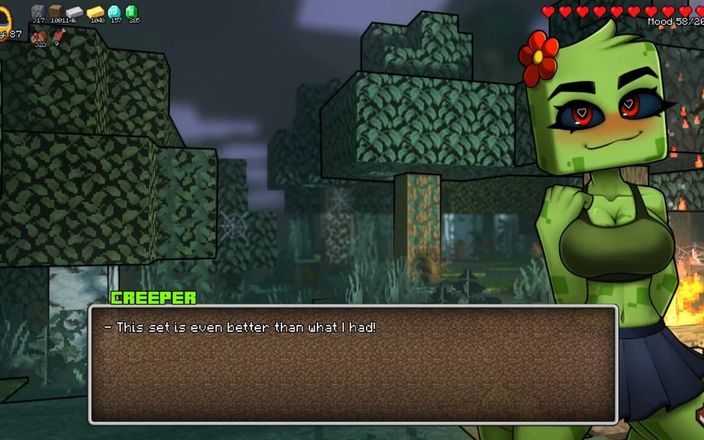 Visual Novel Collect LoveSkySan: Minecraft Horny Craft - partea 28 Creeper în lenjerie! Muie cu vedere la...