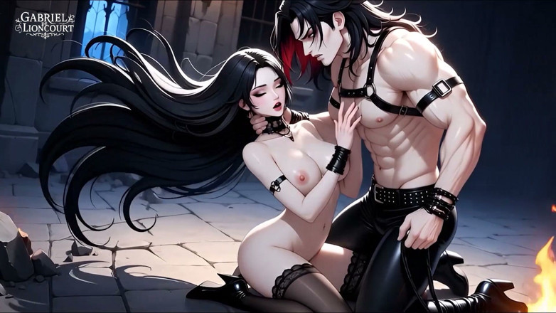Gabriel de Lioncourt AI: ヴァンパイアロードに縛られたゴスガール - BDSMモンスター変態1