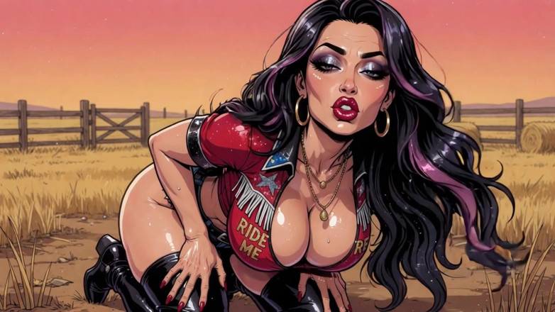Huge Boobs: Cowgirl auf dem bauernhof Animation