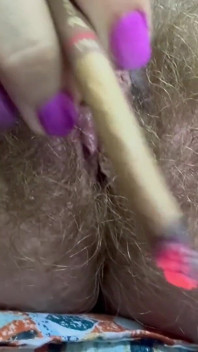 Hairy Pussy and Cigar Closeup