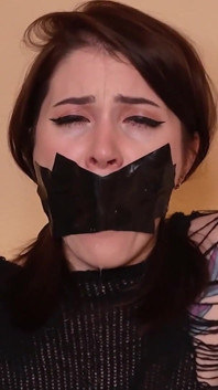 Duck Tape and Gag Ball Masturbation
