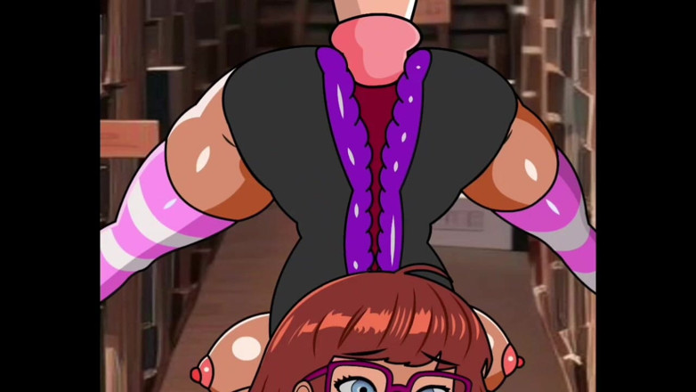 Animate golden: Brunetka fucked w bibliotece (wytrysk wewnętrzny)