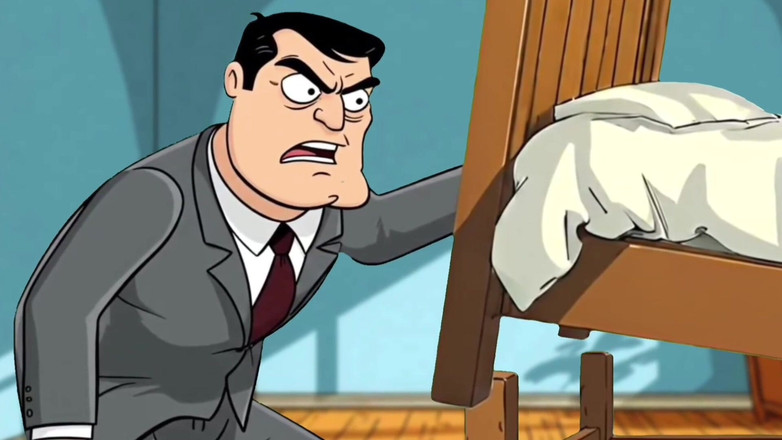 Octopussy Lovers Club: Paroháč manžel je zuřivý, že jeho žena podvádí se svým milencem. Karikatura