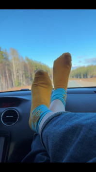 Feet on the dashboard