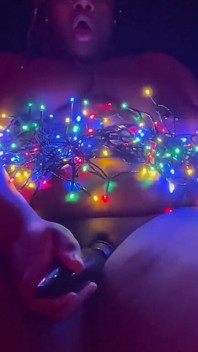 Ebony BBW Masturbates Christmas Edition