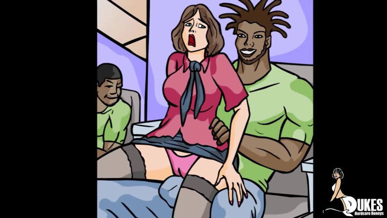 Dukes Hardcore Honeys: Flight attendant black Bred on a plane