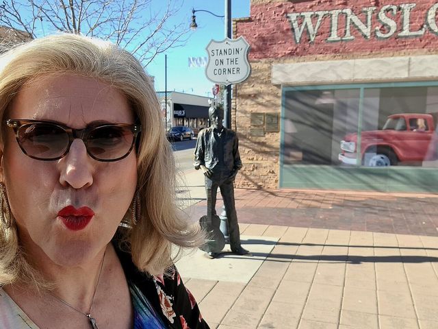 Mrs Samantha 'standing on the Corner in Winslow Arizona' and Driving Her Red Mustang Convertible (Mrs Samantha)