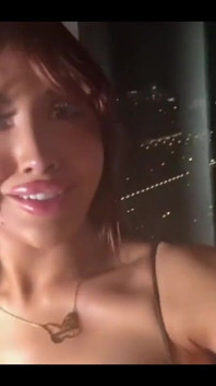 Shemale Shows off Her Sexy Self in a Brown Caramel Dress with a Nice Tan