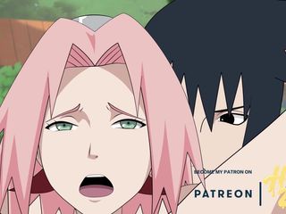 Hentai ZZZ: Sasuke a Sakura šukají motýla pozice Naruto Hentai