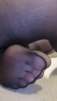 Ass & Soles in Black Pantyhose