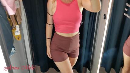 Anna Mole: A girl with a perfect figure and small breasts tries...