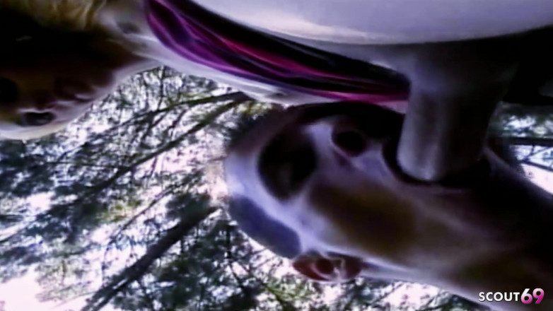 Shemale TS Collection: Blonde geile transe wird von fremden anal im freien gefickt