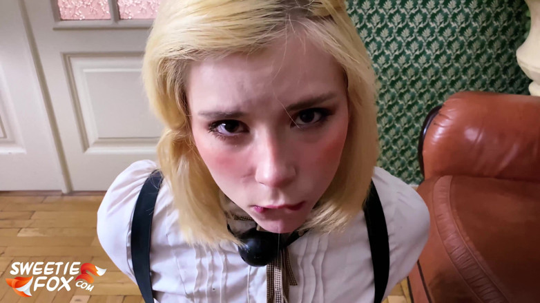 Sweetie Fox: Bondage babe deepthroat and hardcore pussy fuck - cumshot POV