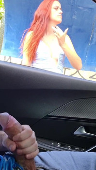 Risky Handjob When Driving I Called Beautiful Redhead to See My Cock Until I Cum!