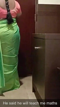 Friend's Stepmom Fucking in Green Saree with Subtitles -1