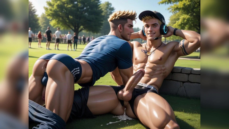 AI gay porn: Scopata gay all'aperto