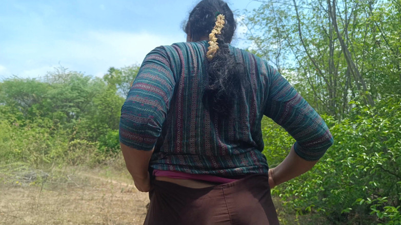 Magilmathi: Step Stepbrother Enjoying Housewife Breast Squeeze in Outdoor Forest Side