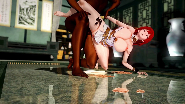 NSFWOtaku: Honkai Star Rail - Himeko BDSM Drsný sex bondage - 3D Hentai Animace