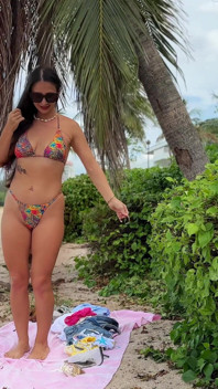 Bikini Fitting and Changing on the Tropical Beach