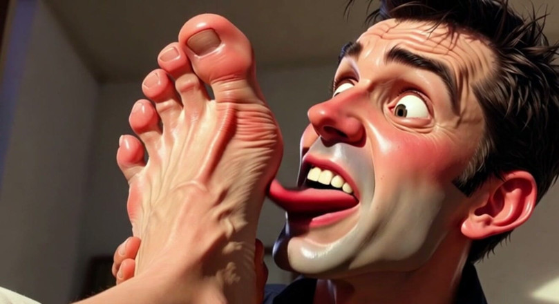 YOUR BEST FANTASY: Submissive Foot Slave Licking Big Feet