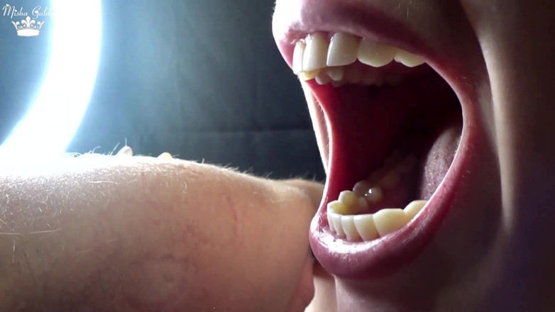 Goddess Misha Goldy: Hard Biting of Male Fingers and Arm Film 3 Mouth and...