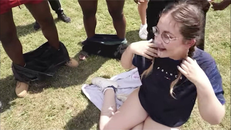 Hefburg: Nerdy Girl Swallows Loads During Dogging Session