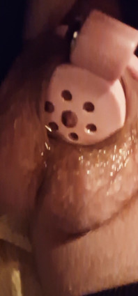 Wet Tiny Clitty Locked in Chasity Cage