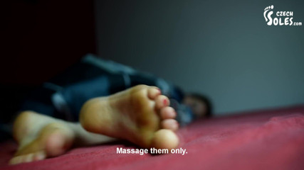 Czech Soles - foot fetish content: Home fairy creeping at Anna's feet in bed