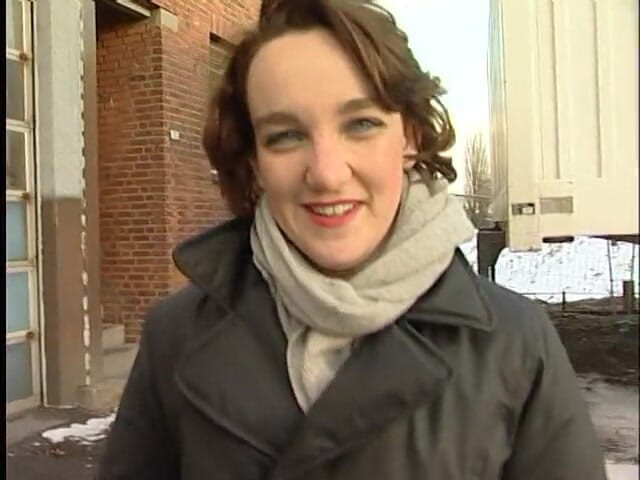 Lucky Cooch: Brunette flashing for the camera