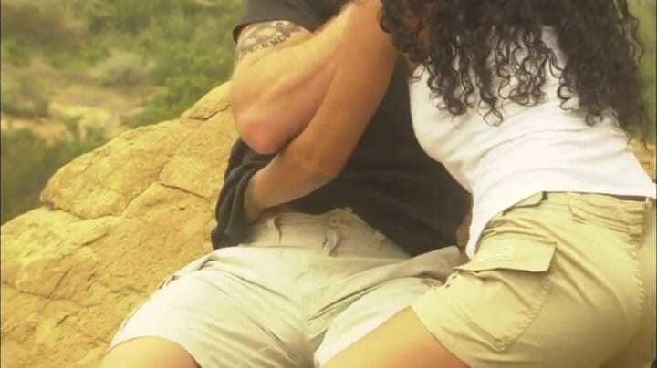 Tight little babes: Hot ebony teen having outdoor sex with a white guy