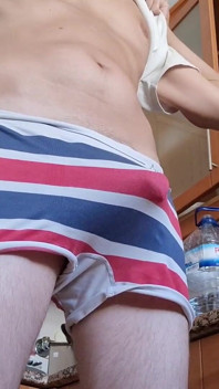 Showing off My Boxers and Bulge in the Kitchen