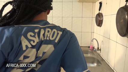 Africa-XXX: Curvy amateur black housewife has a kitchen quickie with her...