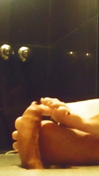 25 Mature Woman Masturbating with Her Feet up on a Glory Hole Table - Ruby