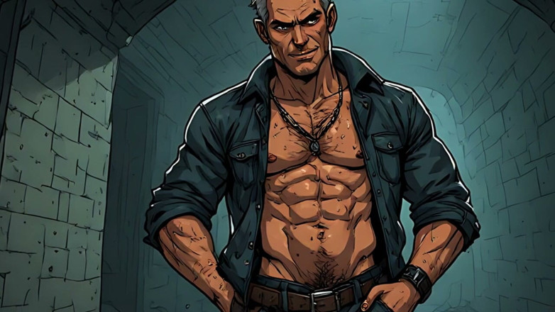 Erotic Man: Erotic Ai Art Burly Men in Leather Harnesses