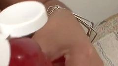 Brunette Milf with big tits masturbates alone with big toys