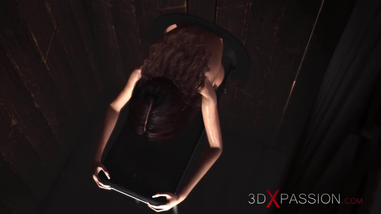 3dxpassion-transgender: Sex anal dur în camera din zid - gloryhole cu o fată...