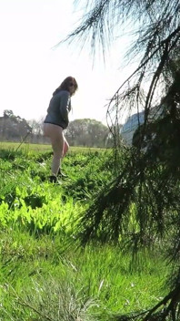 Patricia and Her Ass Walks Among the Pines