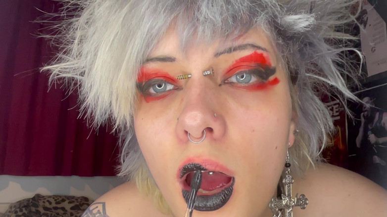 Glitterqueen1999: Lipstick Fetish JOI Handjob Jerk off Encouragement Taboo Black Lipstick...