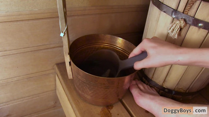 Doggy boys: Hung Teen Boy Jerk off in the Sauna