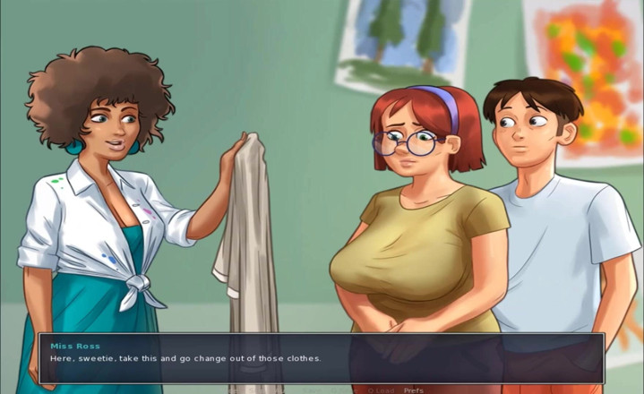 Hentai World: Yaz mevsimi efsanesi - Bayan Ross ve öğrenciler çıplak ders