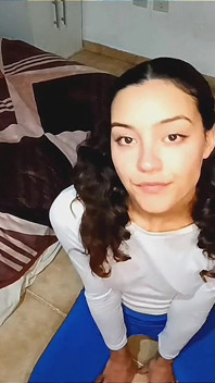 Sexy Latina Girl on Her Knees Asking You to Fill Her Mouth with Milk
