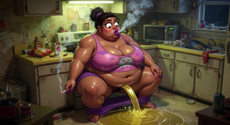 YOUR BEST FANTASY: Muy embarazada grandota fumando mientras orina - gran barriga &amp; goteando coño