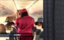 French girls at work: The Flight Attendant Practices Anal Sex with a Passenger