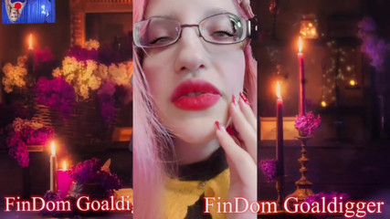 FinDom Goaldigger: Jerking off goof transformation for big red lips