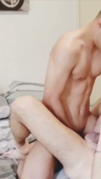 My Brother's Friend Starts Fucking Me in My Brother's Bed and Makes Me Moan with His Big Twink Cock